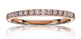 Diamond 1/4ctw. Ladies Pave Wedding Band in 14k Rose Gold